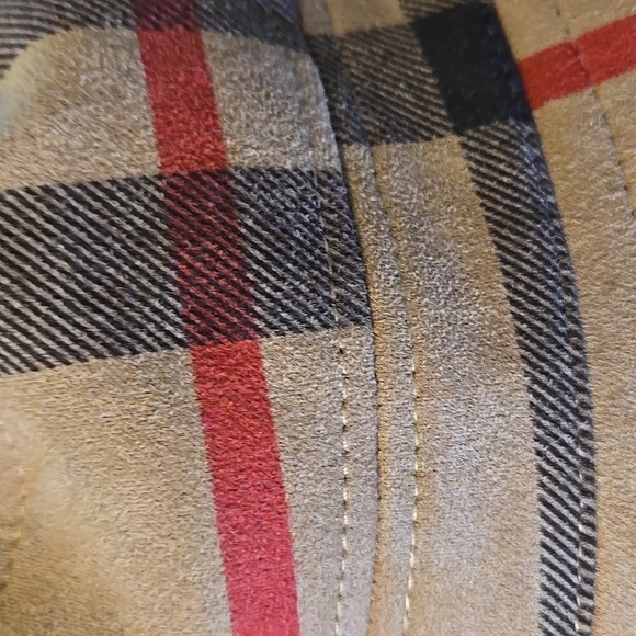 Designer Inspired Tan Suede-Like Plaid Bucket Hat - Picture 6 of 6